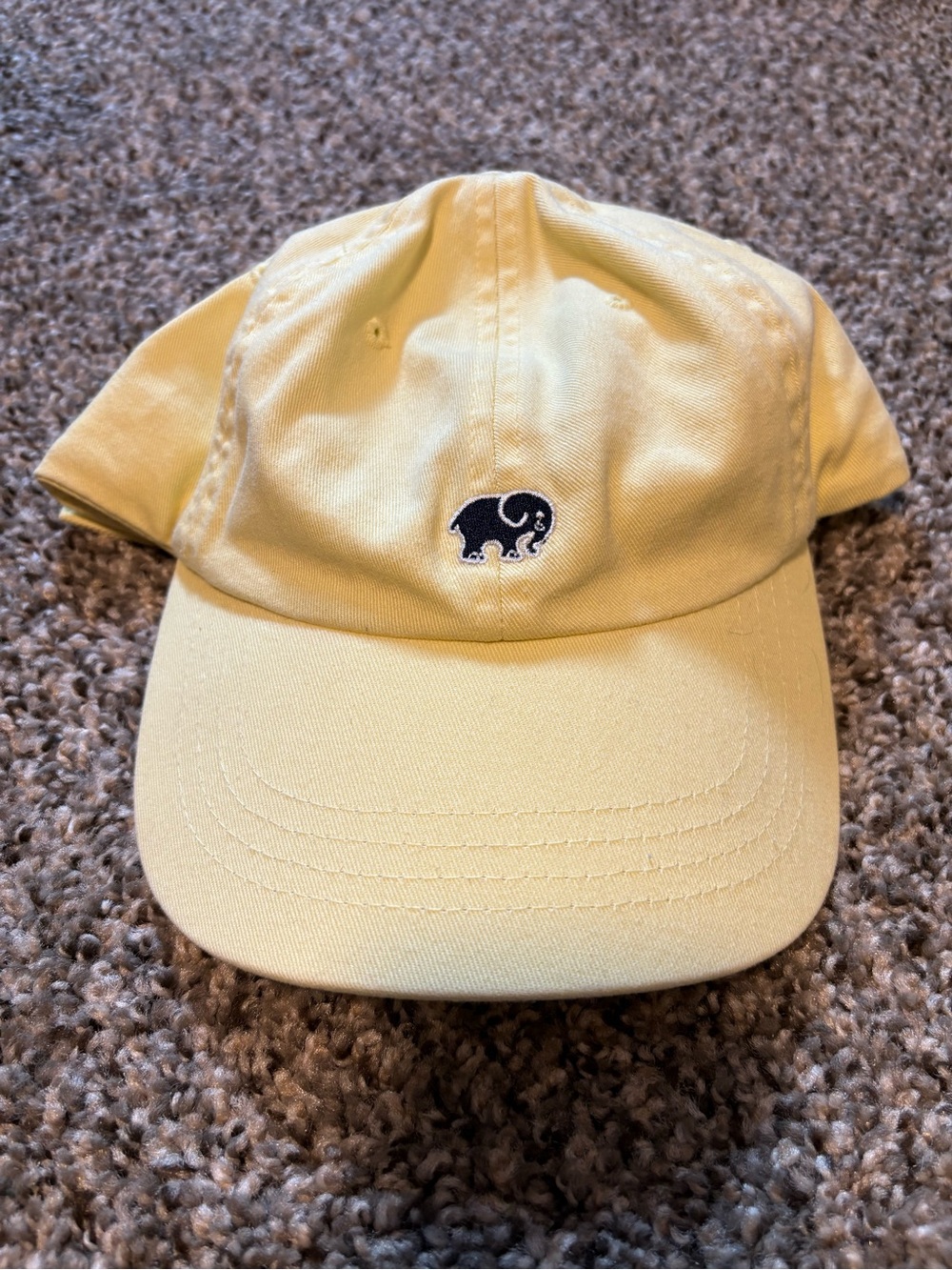 Yellow Ivory Ella Elephant Embroidered Baseball Hat